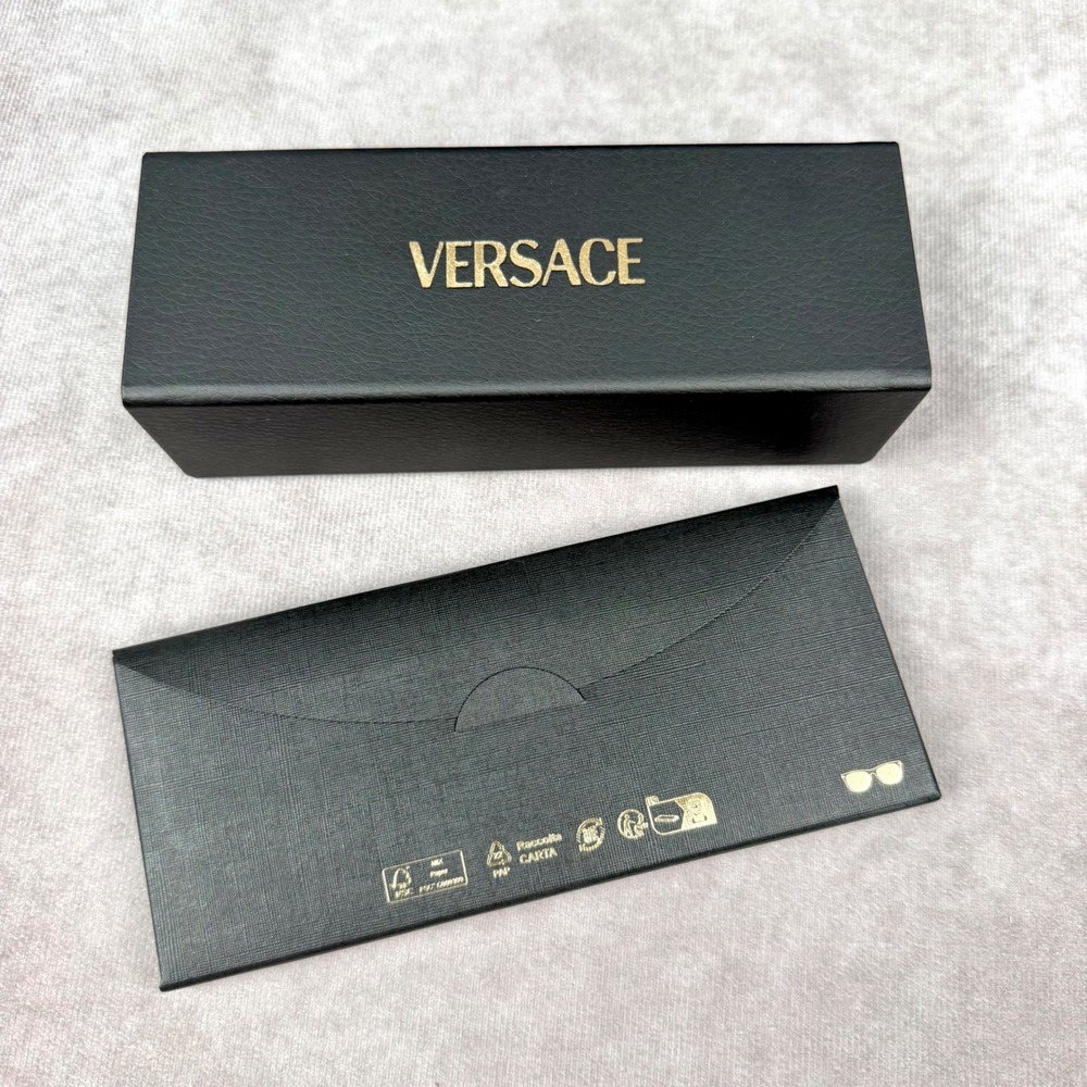 Versace MOD 2279 Black Rimless Sunglasses Grey Lens Italy 60 18 135 NEW - Picture 4 of 16